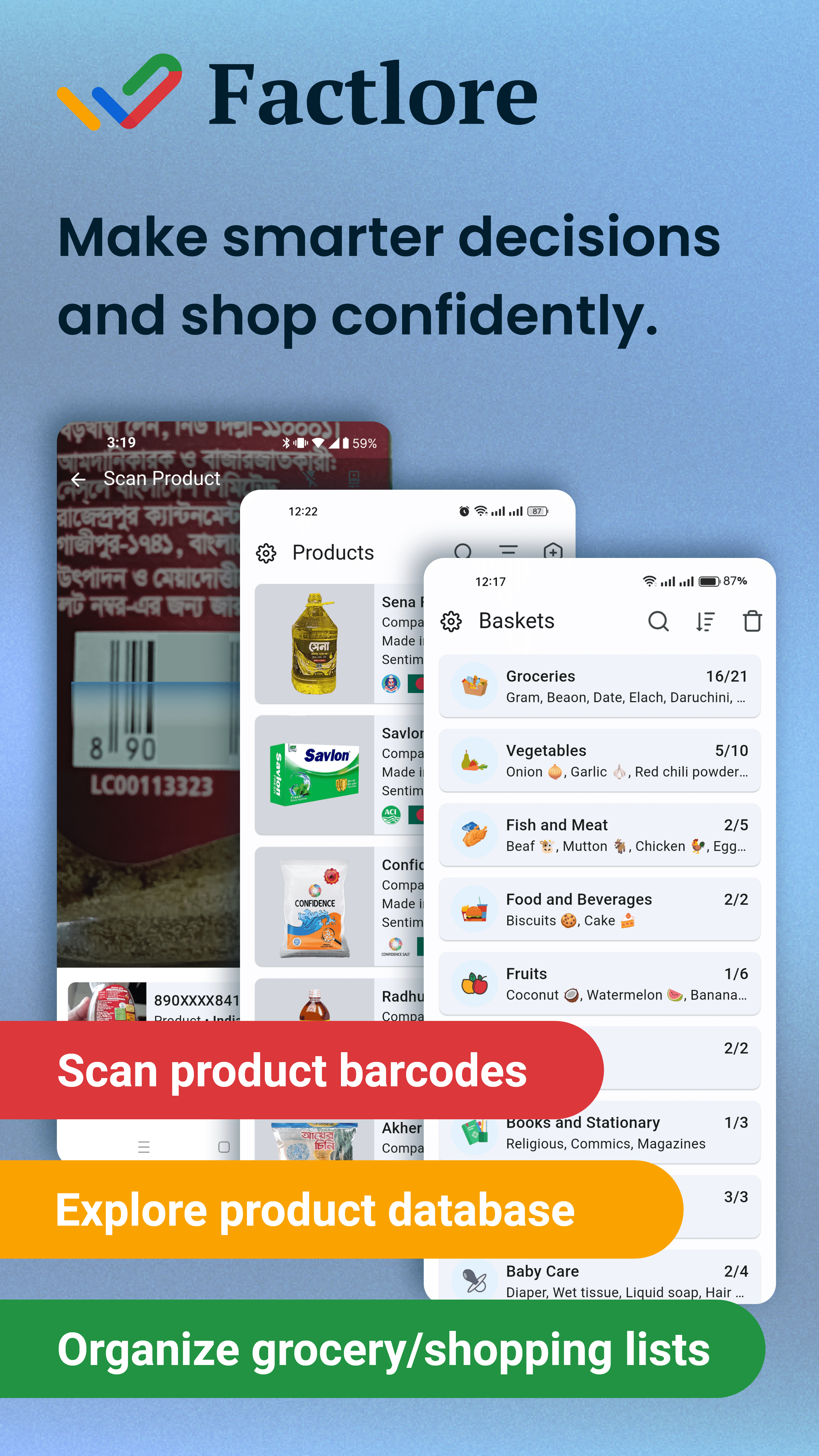 Scan product barcodes to uncover information.
